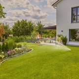 GARDENA Pipeline-irrigatiesysteem AquaPrecise op zonne-energie voor gazon sprinklersysteem Grijs/turquoise