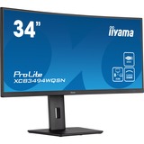 iiyama ProLite XCB3494WQSN-B5 34" Curved UltraWide monitor Zwart, HDMI, DisplayPort, 3x USB-A, USB-C, LAN, 120 Hz