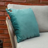 Cozy Una Velvet 45 x 45 cm draadloos warmtekussen Blauwgroen, Powerbank 5000 mAh