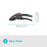 GARDENA Snoeischaar PremiumCut Pro​ voor droog hout met aambeeldsnede Grijs/turquoise, 24 mm snoeidiameter