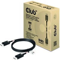 Club 3D DisplayPort 2.1 Bi-Directional VESA DP80 Certified Kabel 4K 240 Hz Zwart, 1,2 meter