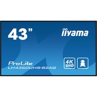 iiyama ProLite LH4360UHS-B2AG 42.5" 4K Ultra HD Public Display Zwart, 4K UHD, HDMI, LAN, Audio, USB, WLAN, Android